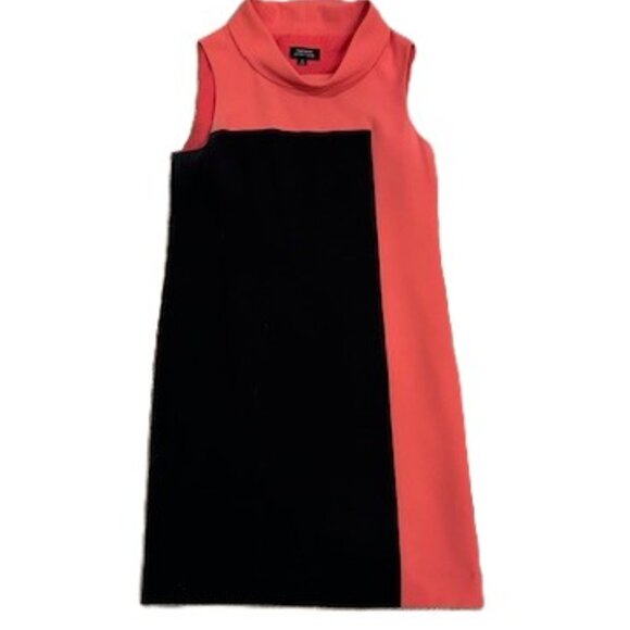 Tahari Arthur S Levine Dresses & Skirts - Tahari ASL Coral and Black Color Block Shift Dress